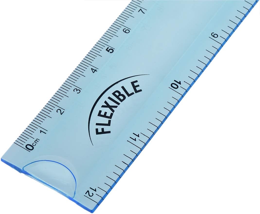 Flexible gerader Lineal 30cm 12 Zoll PVC Maßband Blau 2 Stk