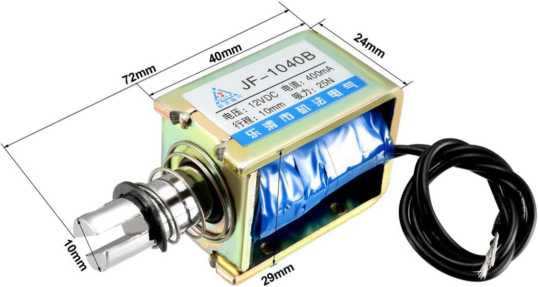 DC 12V 25N 10mm Gerak Linear Solenoid Electromagnet Tipe Tarik/Push Bentuk Kerangka Buka JF-1040B