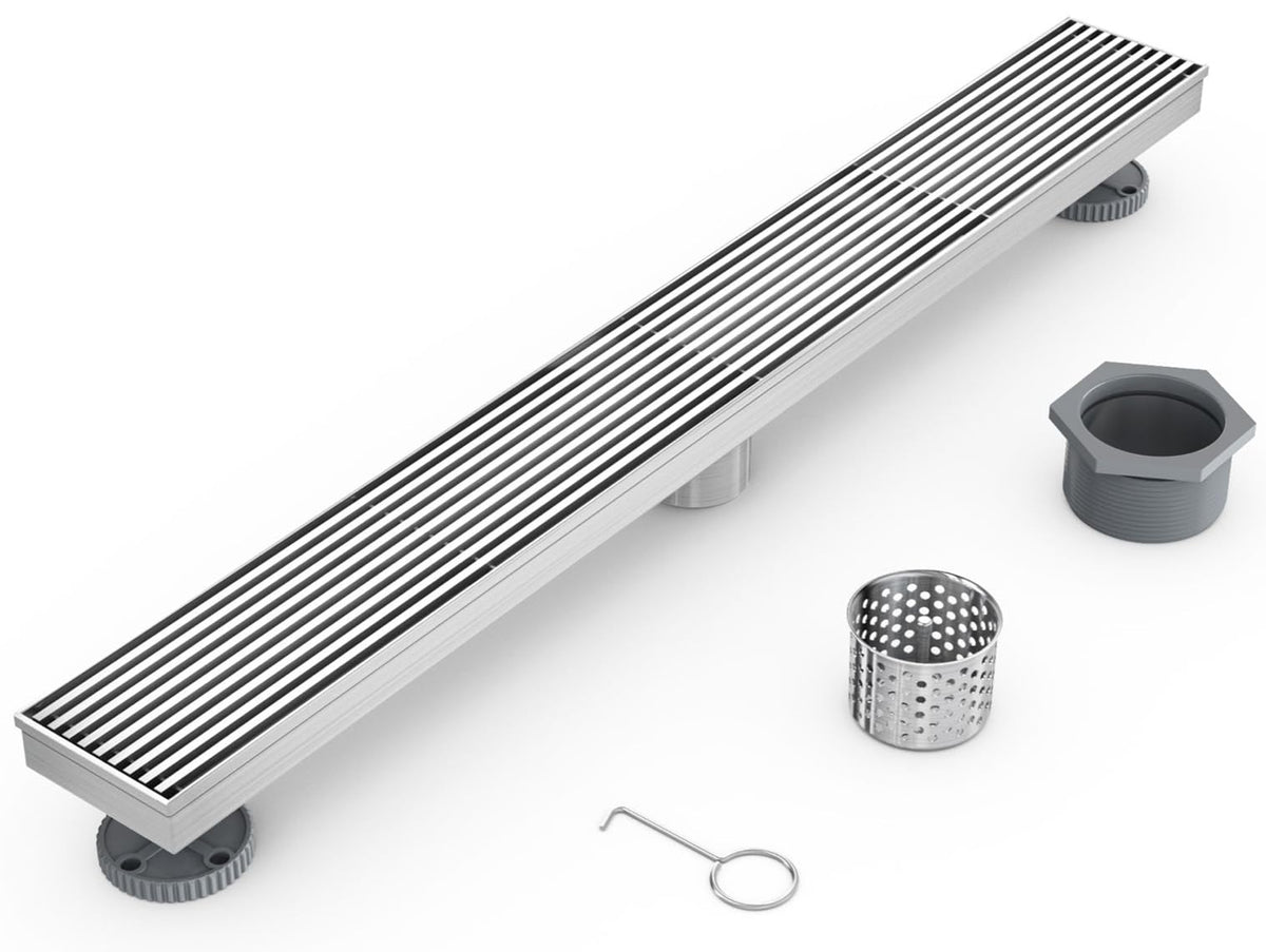 LinkMejor 24 Inch Grădină de Duș Liniară cu Grădină de Metal în Formă de Triunghi, Abraziv