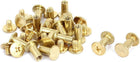 LinkMejor M5x10mm Brass Plated Binding Screw Post for Leather Purse Belt 17 Pcs