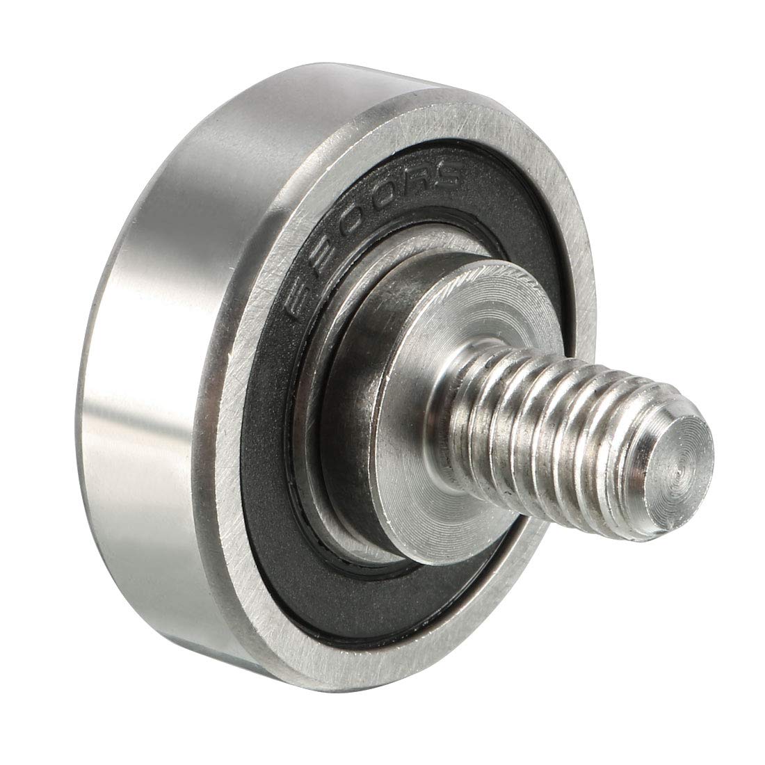 Bearing Roller with Threaded Rod 30x9mm M8x12mm for Sliding Door Track Guide, Metal, Silver and Black