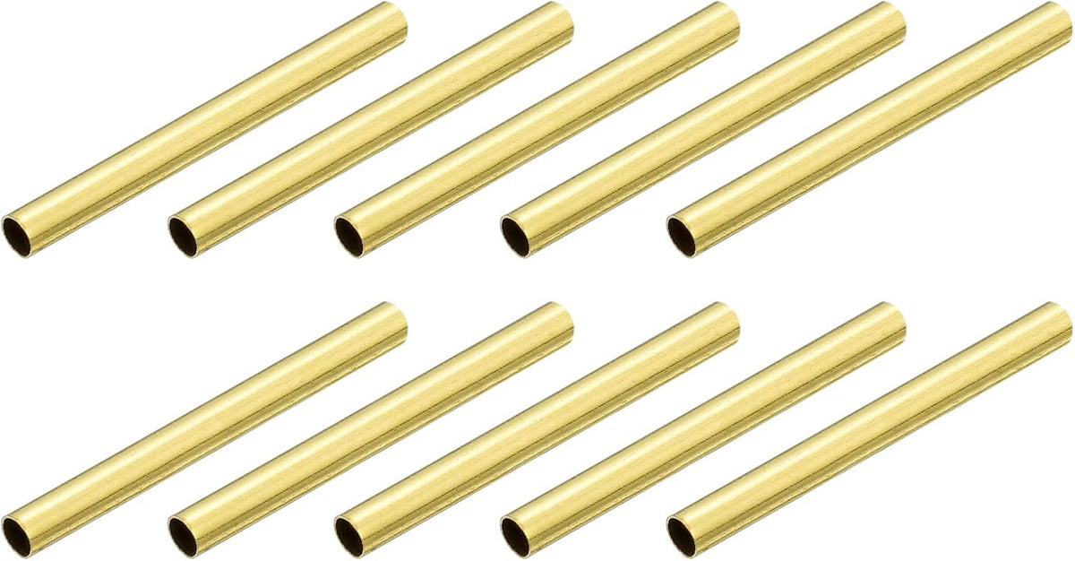 Brass Tube Spacer Beads, 2mm x 20mm Glossy Bead 1.6mm Inner Dia for DIY Jewelry Making Crafts Projects, Gold Tone 300Pcs