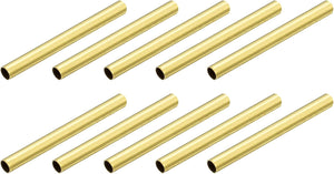 Brass Tube Spacer Beads, 2mm x 20mm Glossy Bead 1.6mm Inner Dia for DIY Jewelry Making Crafts Projects, Gold Tone 300Pcs