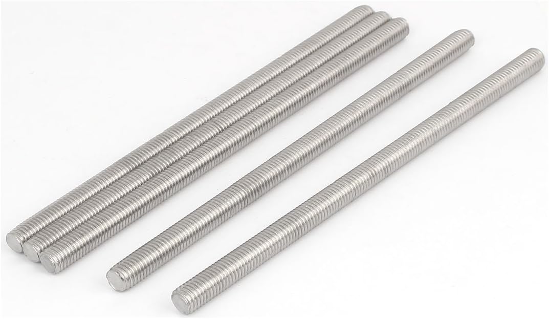 a16071500ux0256 M10 x 200 mm Metric Right Hand Thread Fully Threaded Rod Stud Fastener 5PCS (Pack of 5)