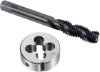 Tap and Die Set, M10 x 1.5 Metric Nitride Coated Screw Thread Milling Spiral Flute Tap with Round Threading Die