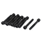 M6x45mm 12.9 Alloy Steel Hex Socket Screws Partially Threaded Bolts Black 10Pcs