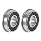 FR8-2RS Flanged Ball Bearing 1/2"x1-1/8"x5/16" Double Sealed Chrome Steel Bearing 2pcs