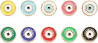 10Pcs Enamel Evil Eye Beads, 12mm Round Flat Loose Spacer Beads Metal Gold Filled Enamel Charm for Bracelet Necklace Earrings Keychain DIY Craft Making, Multicolor