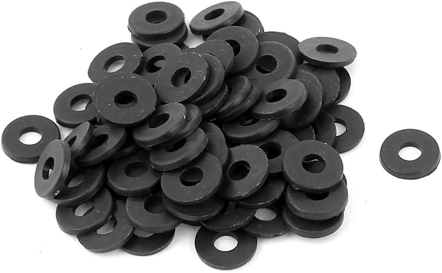 3mm x 8mm x 1mm Insulation Nylon Flat Spacer Washer Black 100pcs