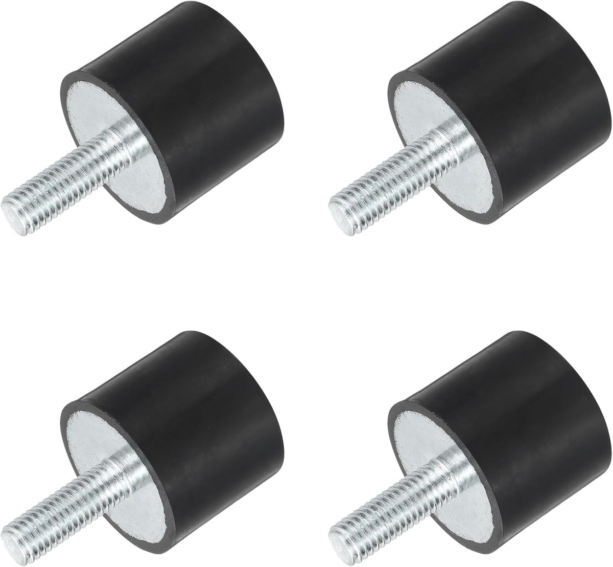 LinkMejor M8 Thread Rubber Mounts, Vibration Isolators, Cylindrical Shock Absorber with Studs 40 x 20mm 4pcs