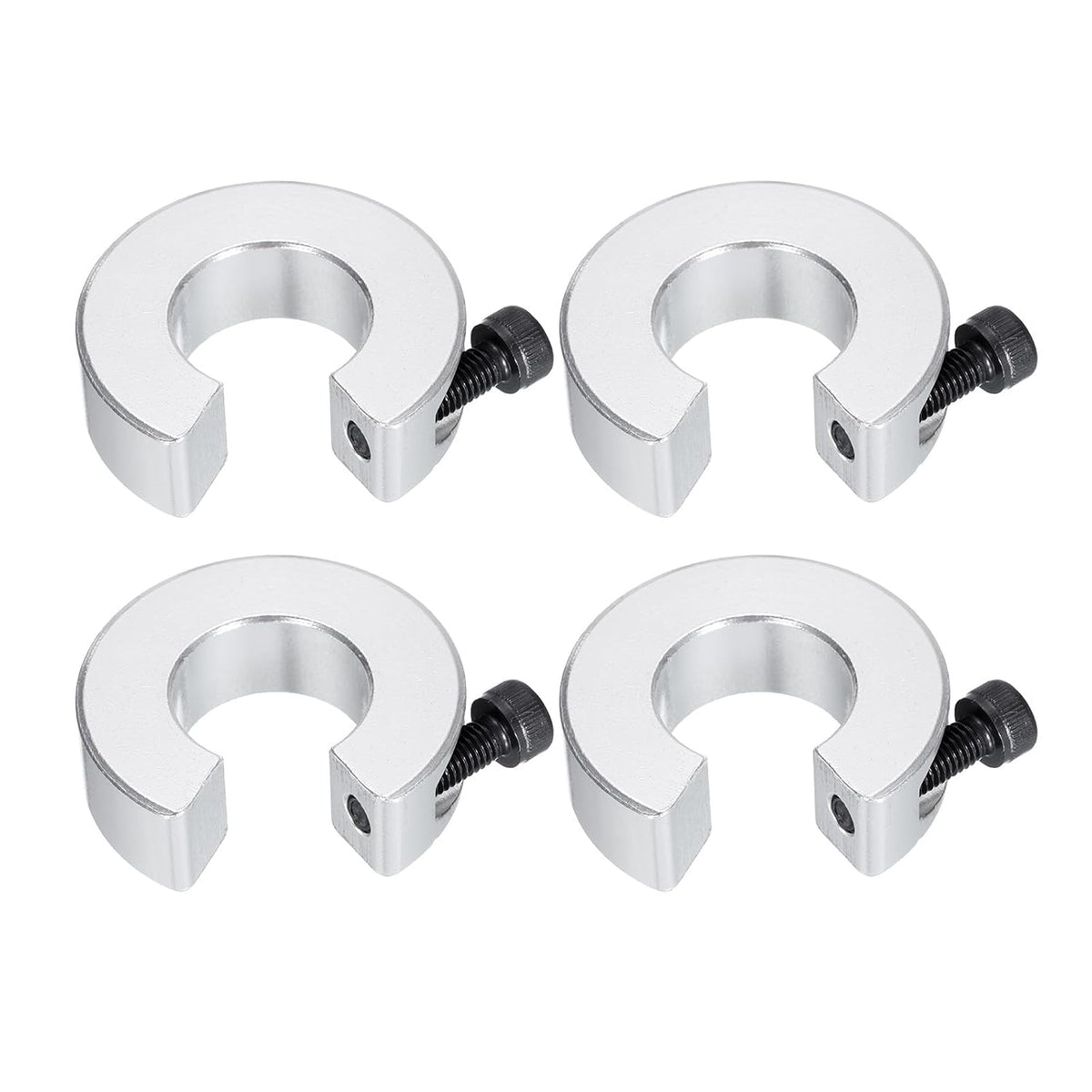 4pcs Shaft Collar Set for Linear Rail SBR20, Clamp-on Shaft Collar with Set Screw 20mm Bore, 40mm OD, 12mm Thickness, Aluminum All in One Shaft Clamping Collars, Anodization