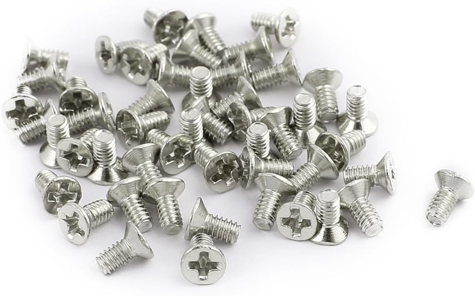 50pcs M2x3mm Stainless Steel Countersunk Flat Head Phillips Machine Screws Bolts