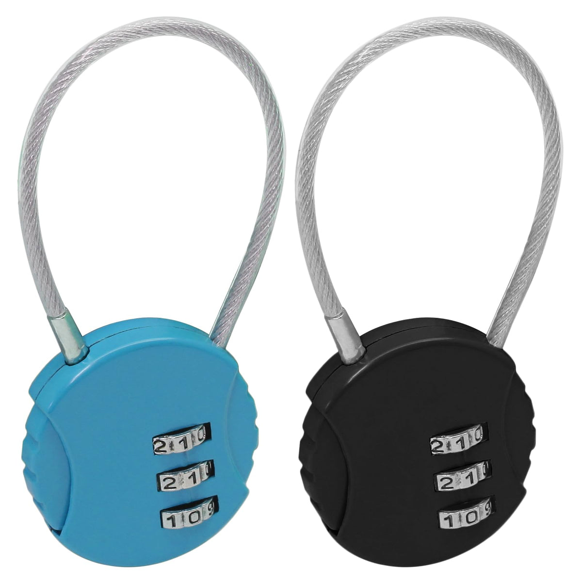LinkMejor 2 Pack 3 Cifru Combinat Lock, Albastru + Negru