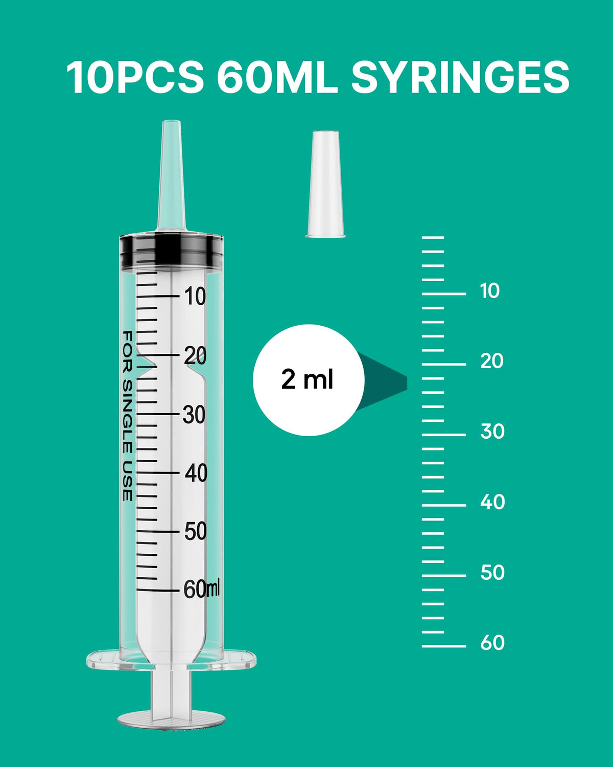 10 Adet 60ml İğnesiz Sıvı Besleme Kaşığı, Bireysel Ambalajlı
