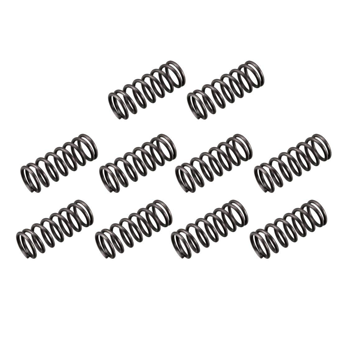 Compression Spring - 1.2mm Wire Dia, 10mm OD, 25mm Free Length Spring Steel Extension Spring,Black,10Pcs
