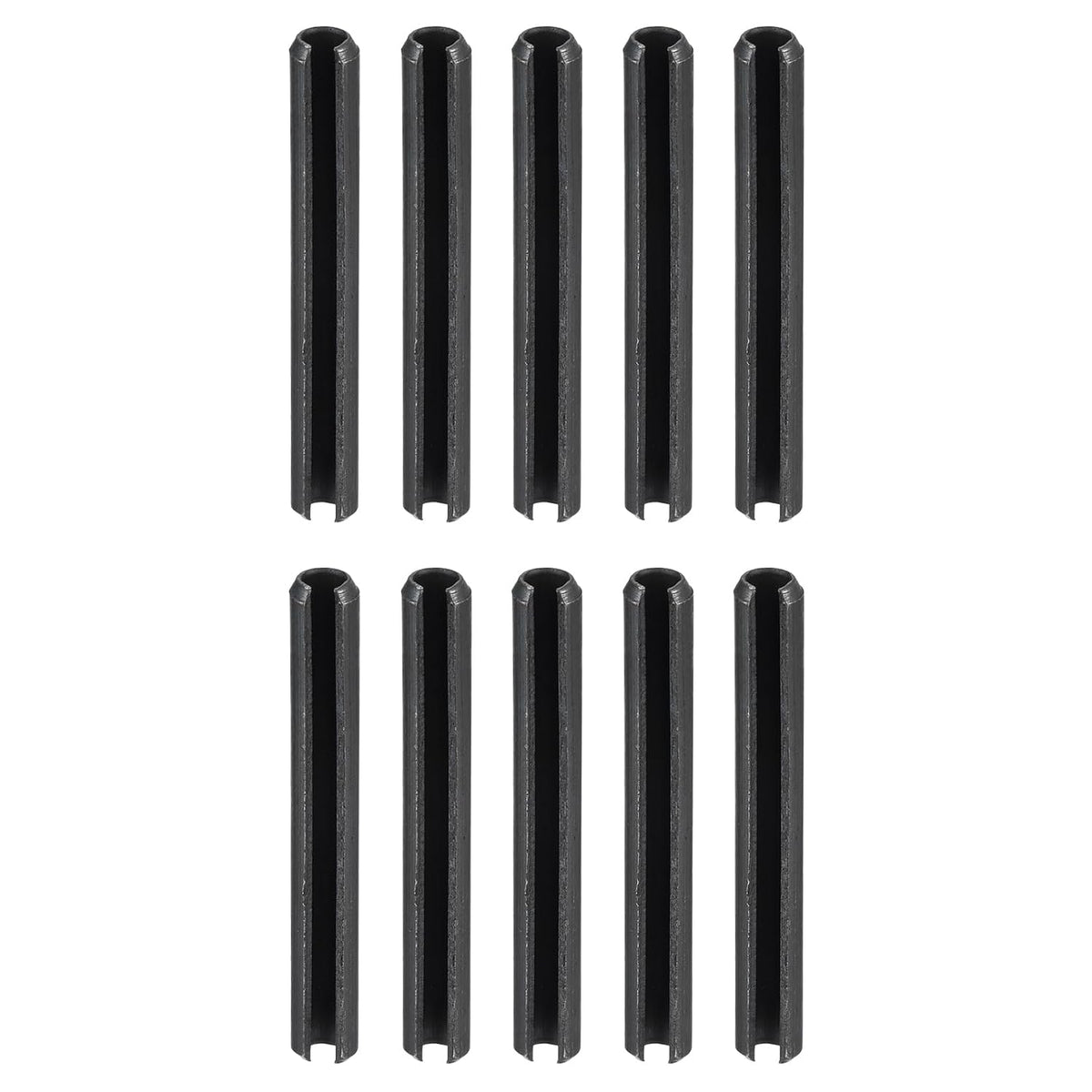 25Pcs 3/16" x1-1/2 Slotted Spring Pins 65Mn Steel Split Expansion Pin Roll Pin Assortment for Home Improvement Automotive Machine Repair, Black