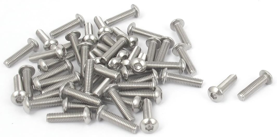 M3x12mm Hex Socket Machine Screw Countersunk Round Head Bolts 50 PCS