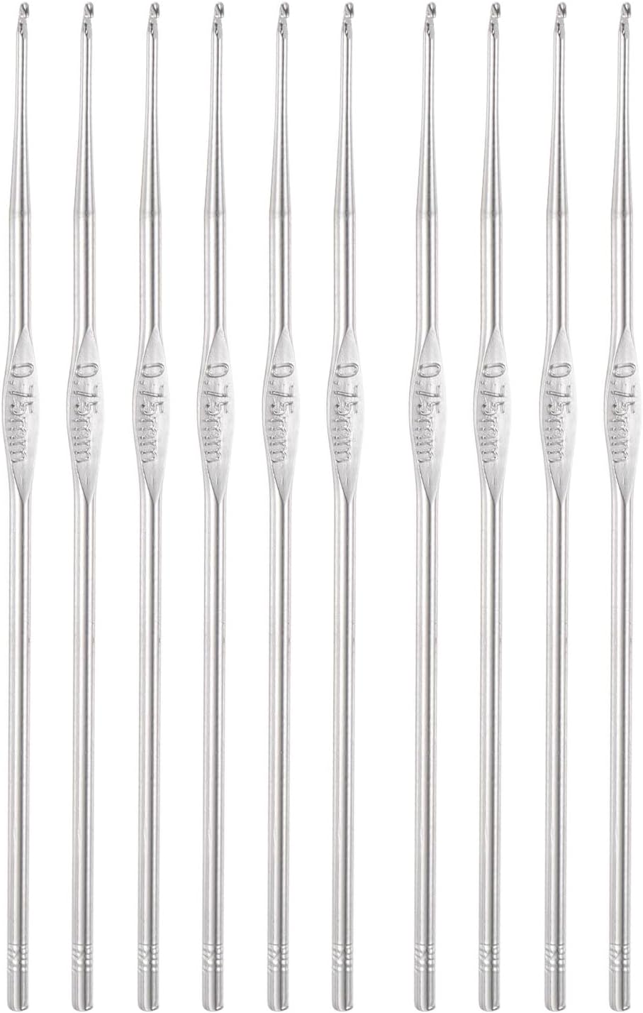 Stainless Steel Crochet Hook 0.75mm US Size 14 Knitting Needles for DIY Craft Yarn 10Pcs