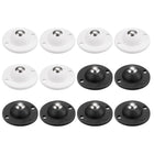 12Pcs Adhesive Mini Caster Wheels, Swivel Universal Caster 360 Rotation Sticky Pulley for Bins, Storage Boxes, Furniture, Trash Can (White,Black)