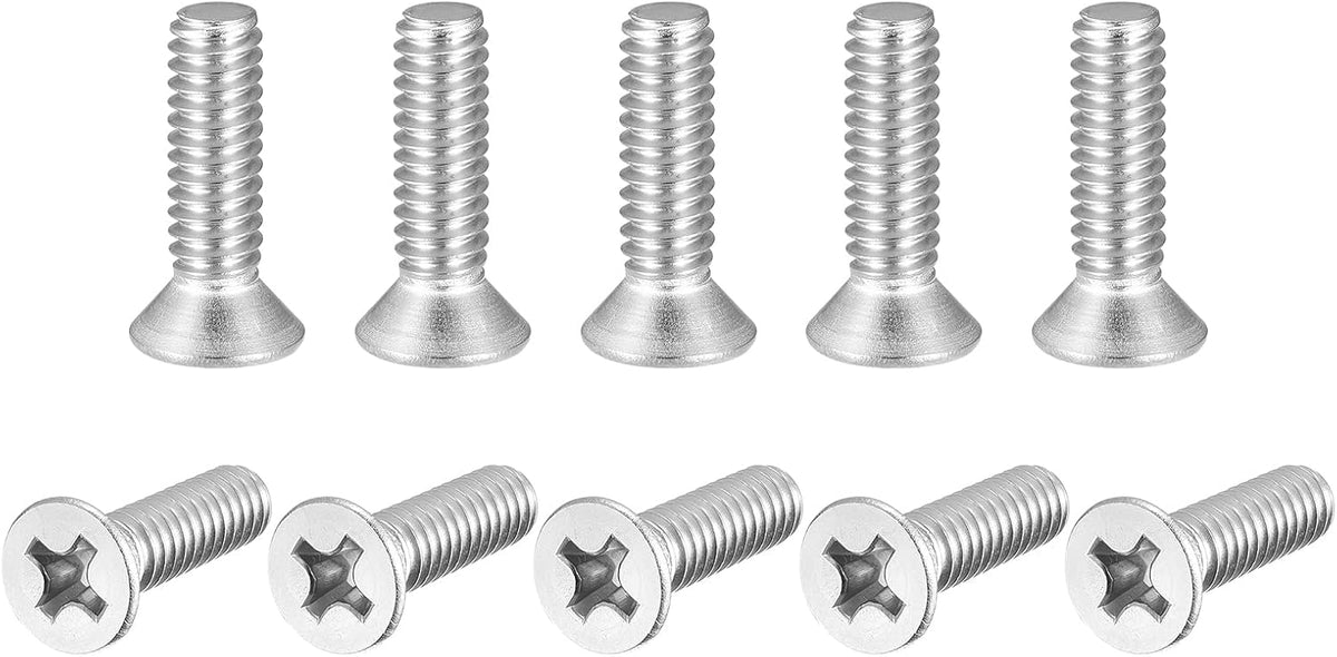 1/4-20x7/8" Flat Head Machine Screws Phillips 304 Stainless Steel Bolts 25pcs
