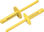 100Pcs 3/16"x1" Aluminum Large Head Tri Grip Rivets, Large Flange Tri Grip Rivets for DIY, Sheet Metal, Automotive Repairs, Furniture, Marine Boat (Yellow)
