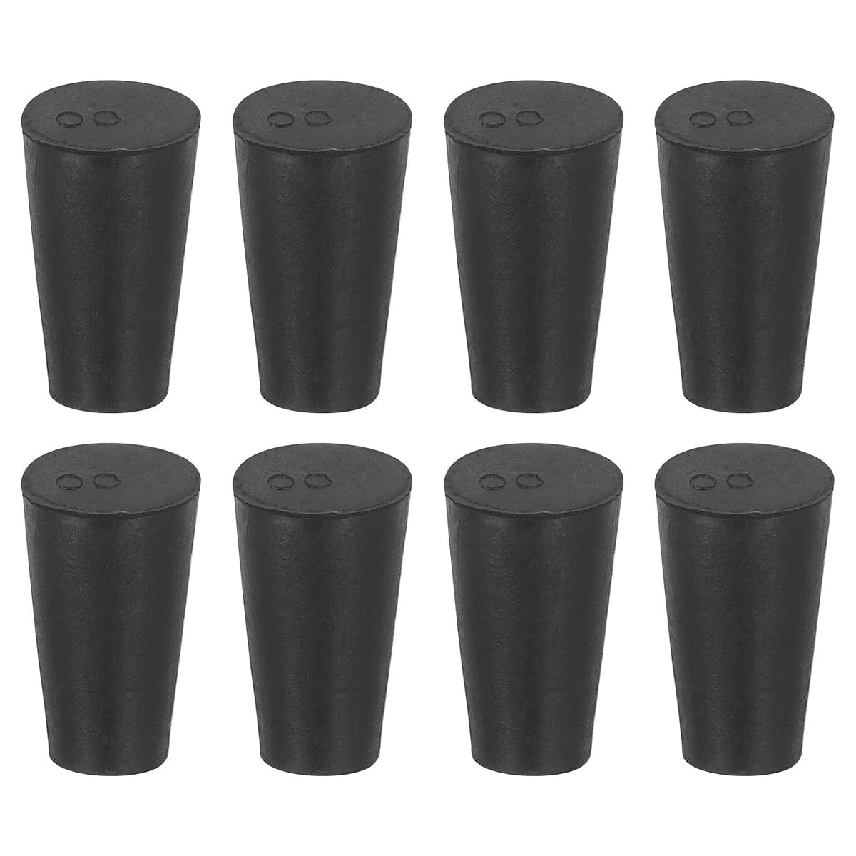 8 Pcs Solid Rubber Stopper, Tapered Lab Seal Tube Stopper Plug for Test Tube Flasks Glass Containers Industry and Laboratories, 15x10x25mm Black