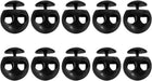 LinkMejor Plastic Cord Lock Stopper Clip Spring Stop Double Hole Toggle Fastener Stopper Rope End for Bag, Camping