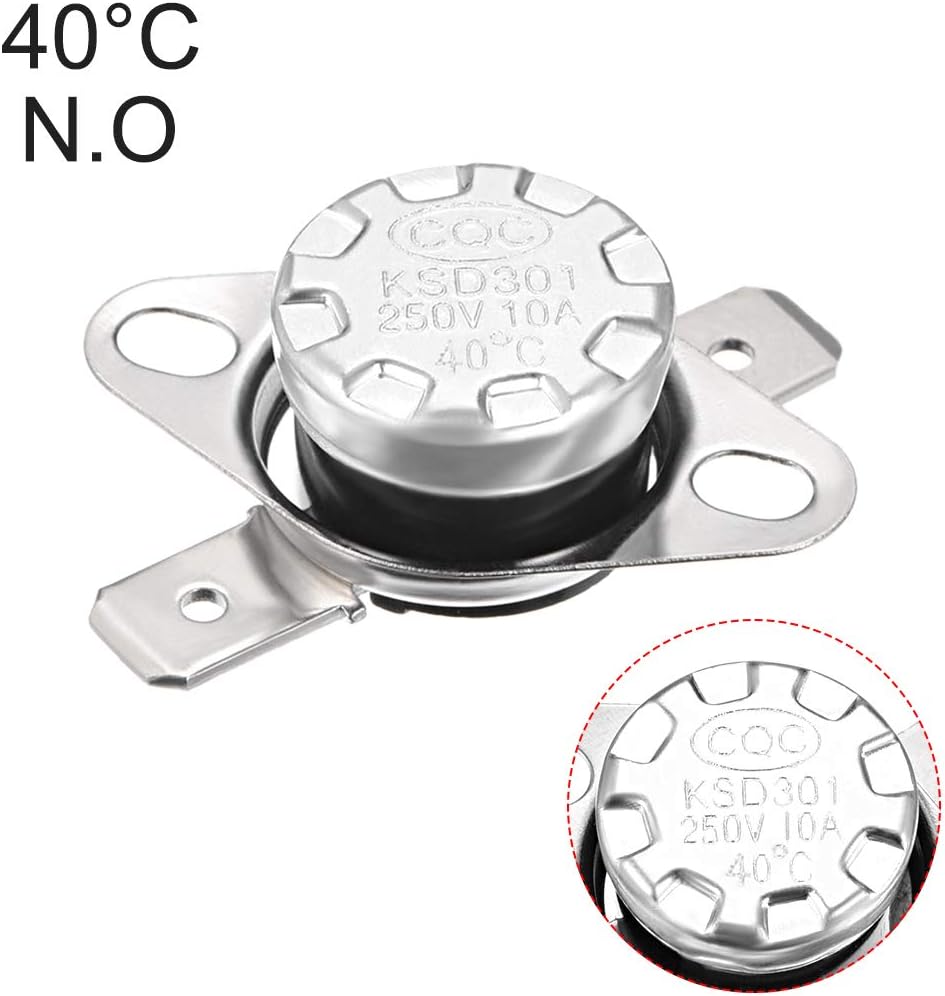 KSD301 Termostat 100°C/212°F 10A Biasa Terbuka N.O. Tetapkan Disc Suhu 2pcs, Bahan Bakelite