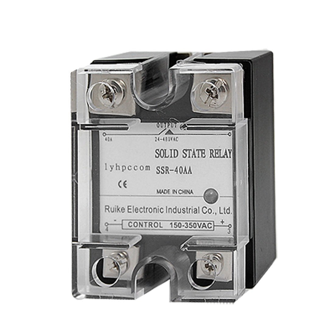 Solid State Relay, SSR AC-AC, 40 Amp, 150V - 350V, AC, 24V - 480V