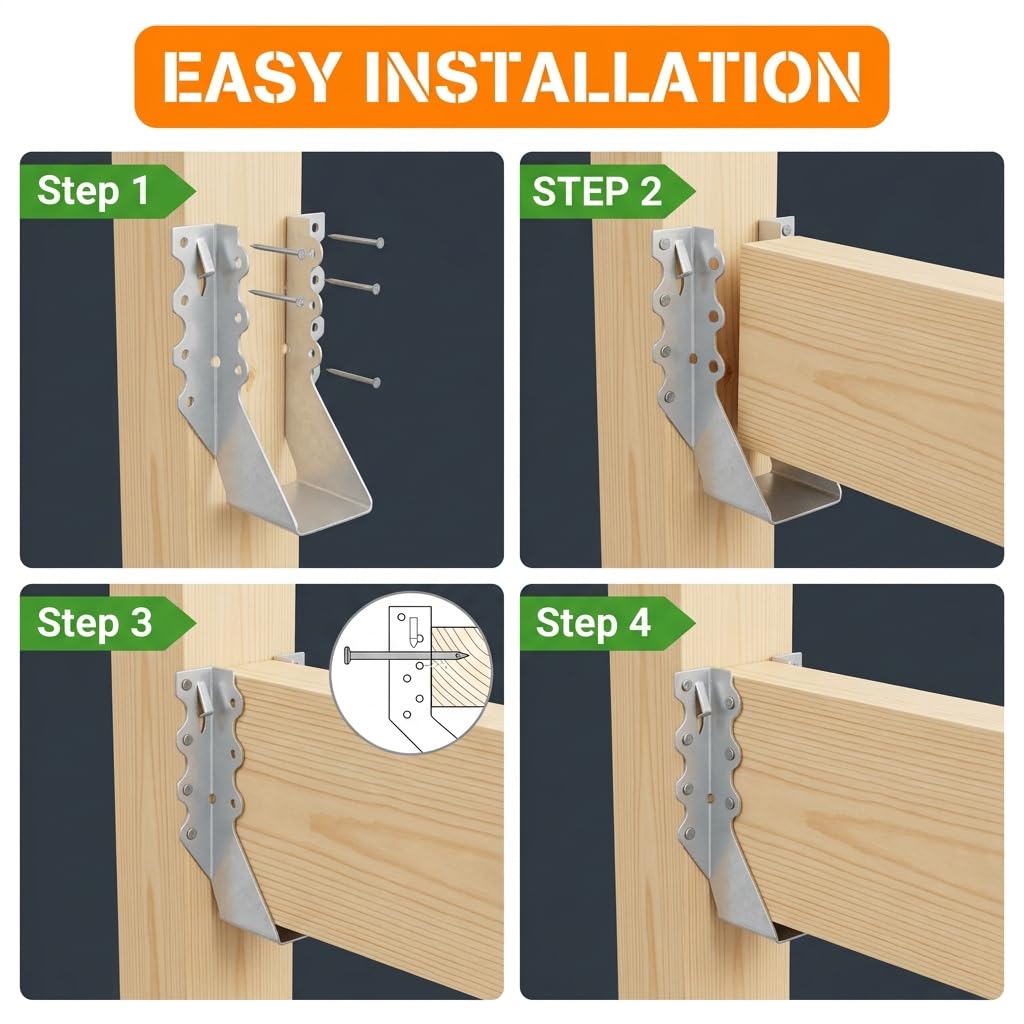 25 Pack 2x4 Joist Hangers, 18 Gauge Zinkad Yttermontage