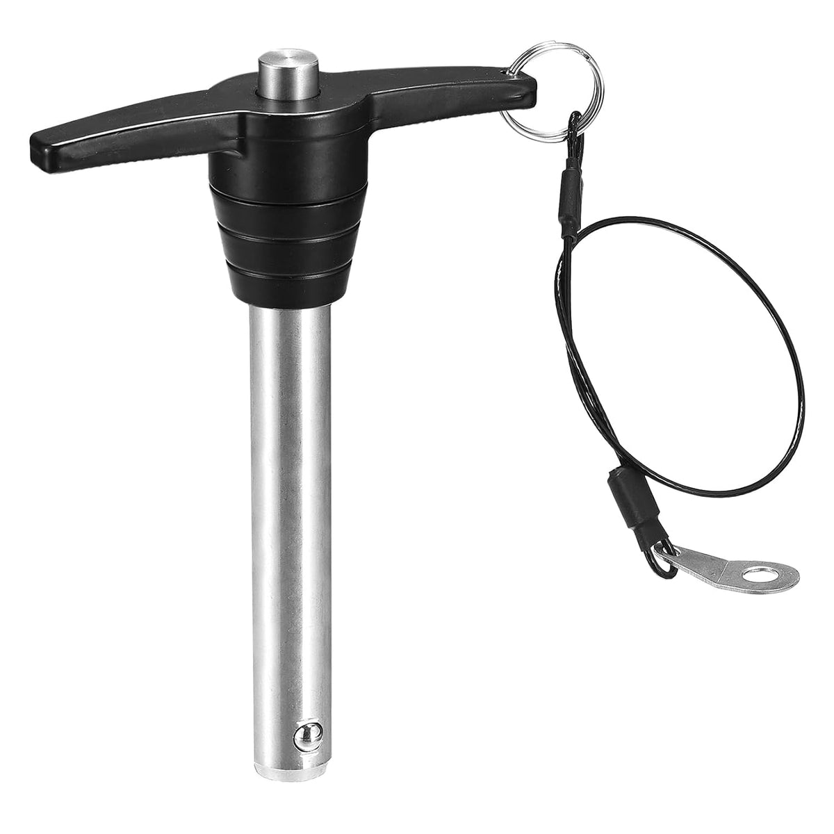 T Handle Lock Pins, 5/8" Pin Dia. 3-5/32" Usage Length Stainless Steel Push-Button Quick Release Pin with Lanyard Cable (16mm-80mm)