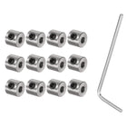 12pcs Set-Screw Collars 3mm Bore Stainless Steel Shaft Collars, 8mm OD, 7mm Width, Landing Gear Stopper Wheel Collar with Hex Wrench