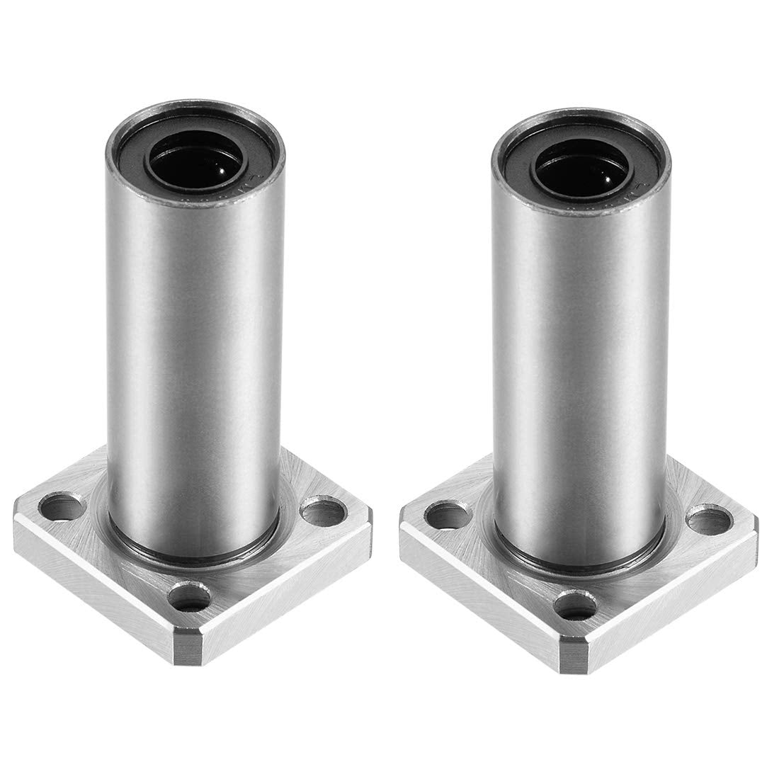 LMK10UU Extra Long Square Flange Linear Ball Bearings, 10mm Bore Dia, 19mm OD, 55mm Length(Pack of 2)