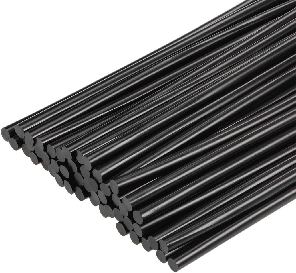 LinkMejor Mini Hot Glue Gun Sticks 7.87-inch x 0.43-inch for Glue Guns, Black 50pcs