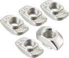 Sliding T Slot Nuts, M6 Half Round Roll in T-Nut for 3030 Series Aluminum Extrusion Profile, Carbon Steel Nickel-Plated, Pack of 15