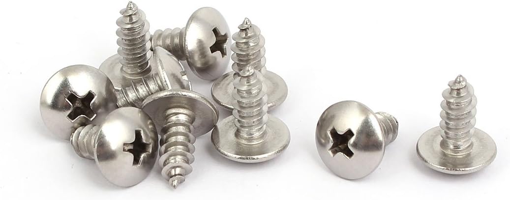 M5x12mm Thread 316 Stainless Steel Truss Phillips Head Self Tapping Screw 10pcs