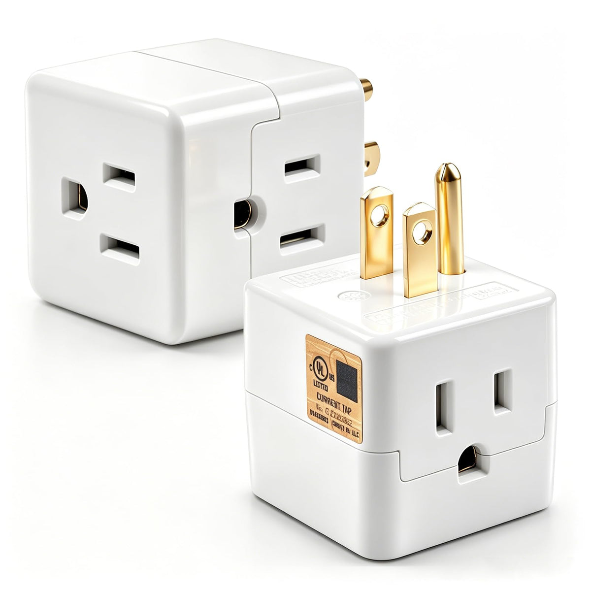 LinkMejor 3 Gandingan Adapter, 2PCS 3 Outlet Gandingan Dinding Kisi Tap