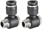 Pneumatic Push to Connect Tube Fitting 6mm Tube to 1/8NPT Male Thread Elbow 2Pcs