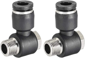Pneumatic Push to Connect Tube Fitting 6mm Tube to 1/8NPT Male Thread Elbow 2Pcs