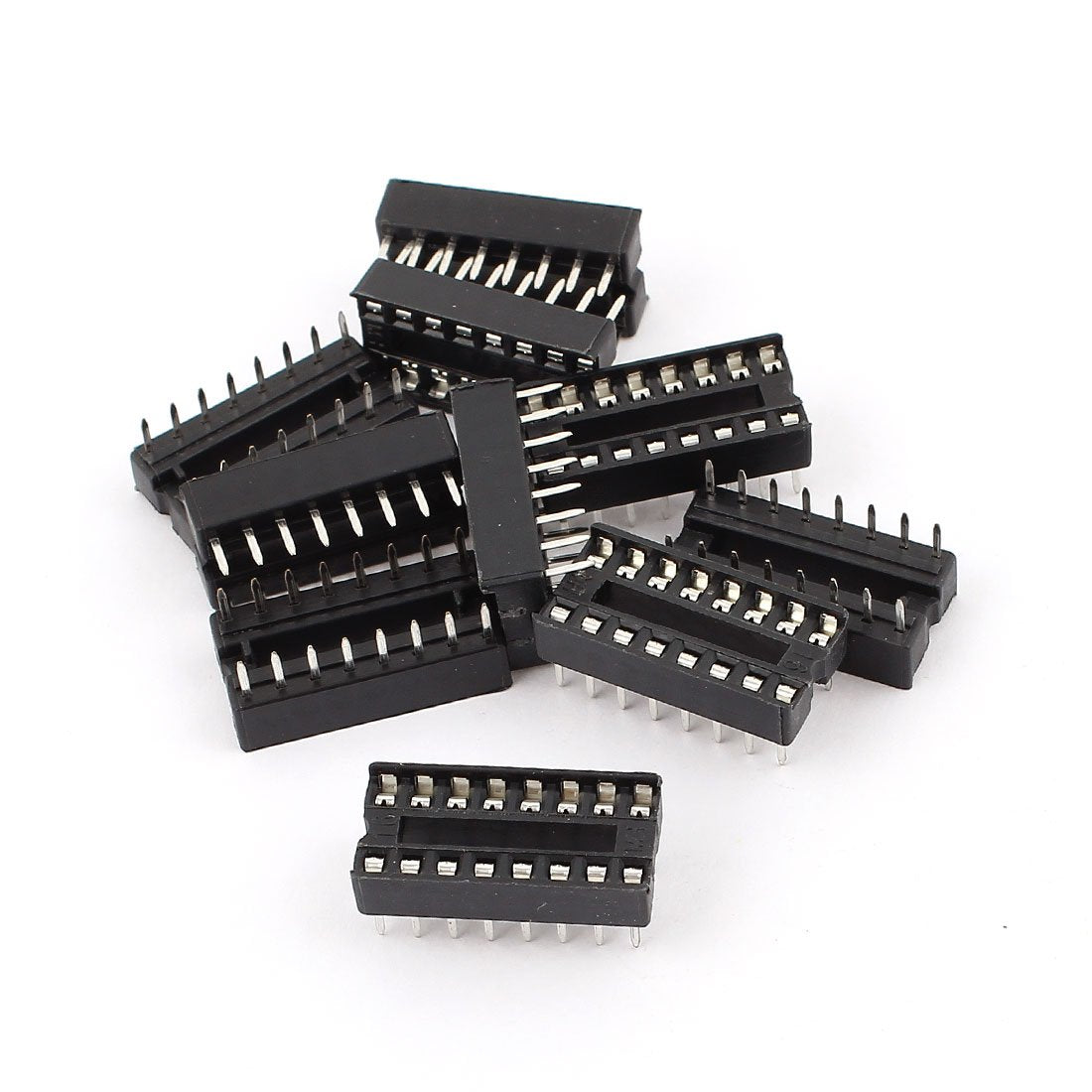 a15012900ux0171 10 Pieces 2.54 mm Pitch 2 Row 16 Pins Soldering DIP IC Chip Socket Adaptor