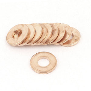 10PCS 14mm OD 6mm ID 1.5mmThick Copper Flat Washer Oil Brake Line Seal