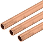 Copper Round Tube, 9mm OD 1mm Wall Thickness 300mm Long Straight Pipe Tubing 3 Pcs