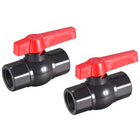 Ball Valve, G3/4 Female Thread PVC Valve for Aquarium Setup, Sump Pump, Pool, Garden Sprinkler Black Red 2Pcs