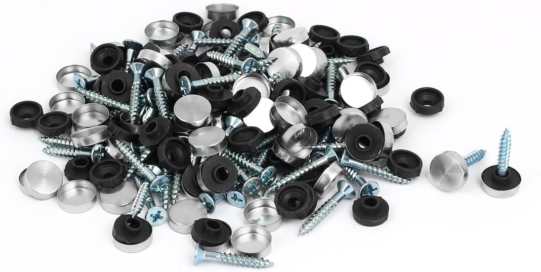 Glass Table 12mm Dia 201 Stainless Steel Mirror Screws Cap Cover Nails 80PCS
