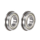 F6901ZZ Flanged Ball Bearing 12x24x6mm Shielded Chrome Steel Flange Rip Bearings 2pcs