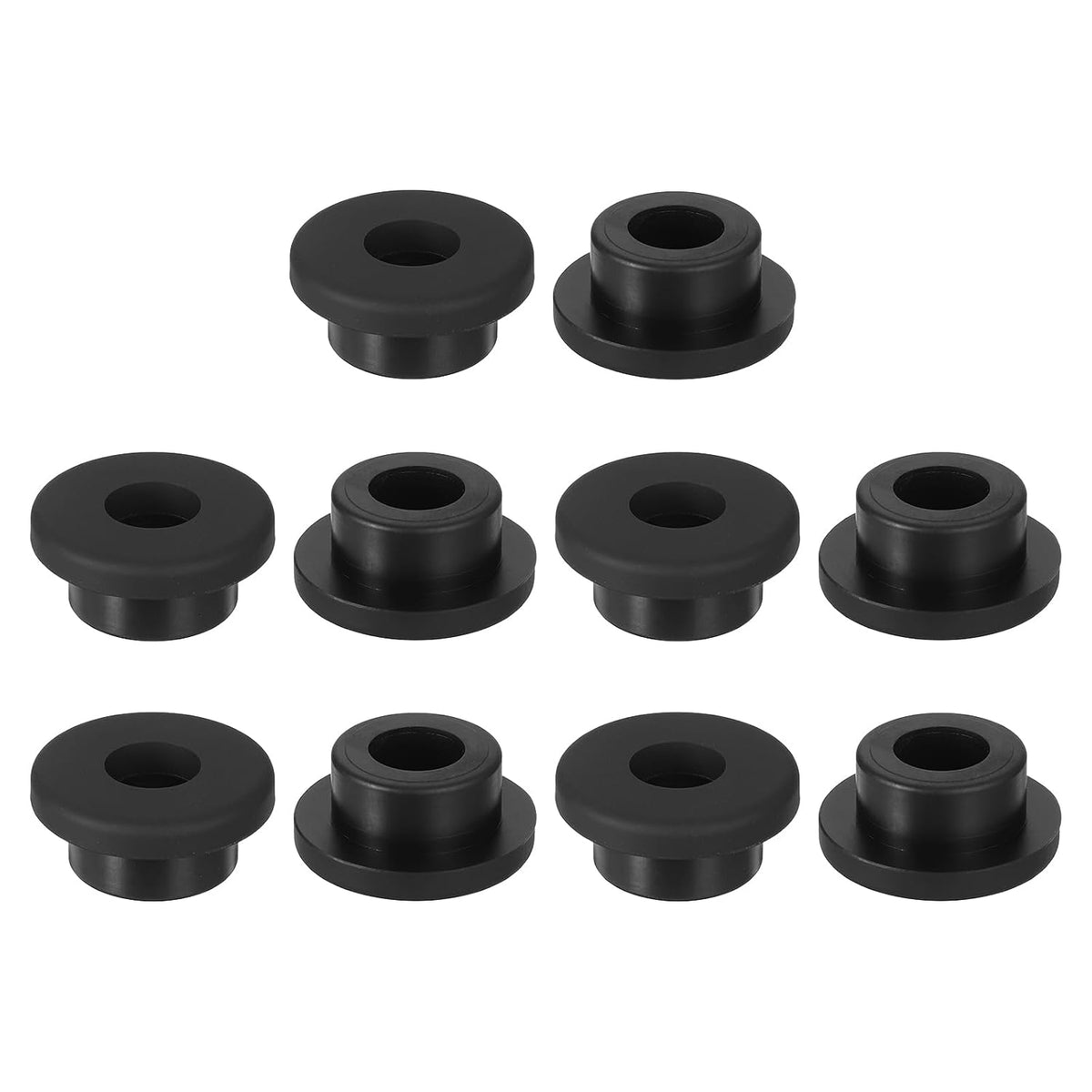 10Pcs 1/2" ID, 7/8" Drill Hole Rubber Grommets, Top Hat Grommets Firewall Hole Plug Fit 13mm Wire for Vinyl Tubing in Hydroponic Irrigation Systems, Black
