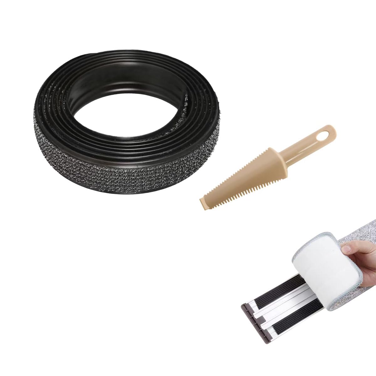 Hook and Loop Accessories Strip Tasainen lattiaimuri osan korvaus 11 18 24 36in Sopii Mikrofibrataskuille Leveys 1.0236in