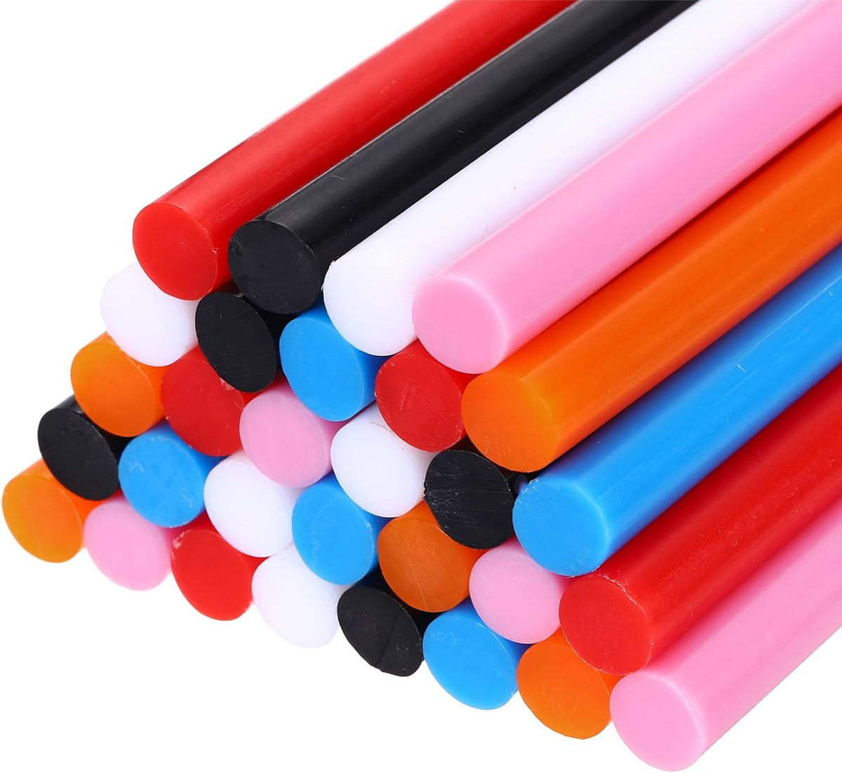 30pcs Mini Hot Glue Sticks 8 inch x 0.44 inch High Sticky Small Glue Sticks, 6 Color