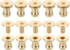 10 Pcs Brass Ball Head Stud Screw, 5mm/0.2" Nipple Rivet Button Strap Stopper for DIY Leather Craft, Gold Tone