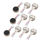10Pcs DC 3V 10mm Dia Mobile Phone Coin Flat Vibrating Vibration Motor w Wire